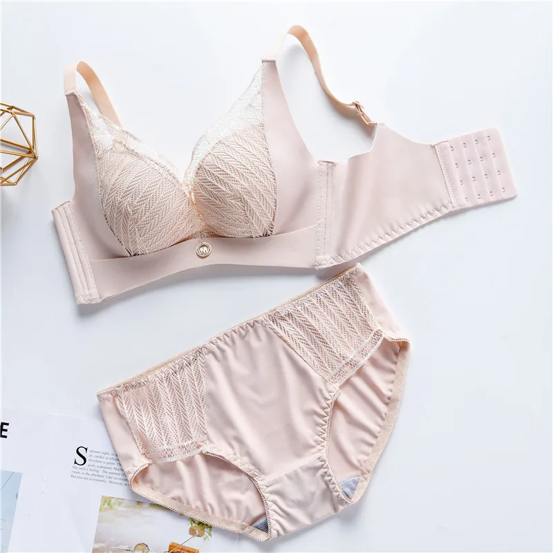 

Steamed Bread Cup Small Chest Gathered Thick Bra Lace Comfortable Breathable Girlie Underwear Bra Suit