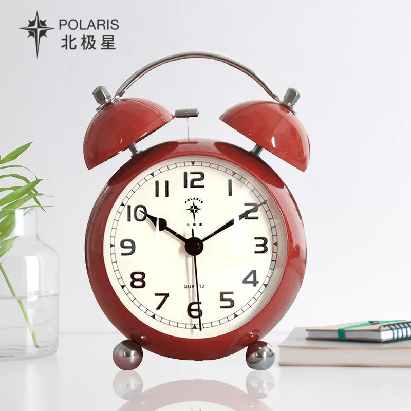 Маленький будильник детский креативный металлический черный для спальни