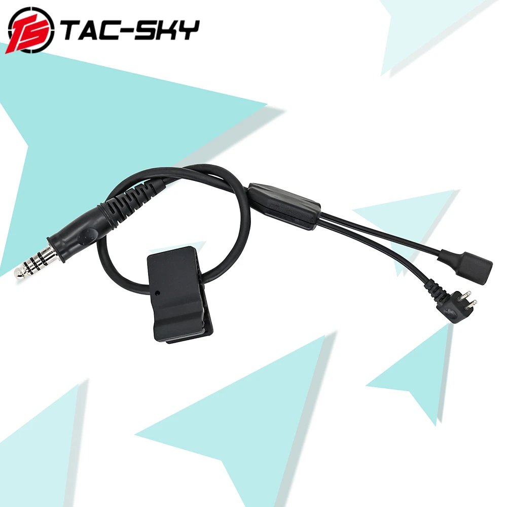 TAC-SKY tactical headset accessory Y-Line extended version with Comtac microphone and U94 PTT enlarge