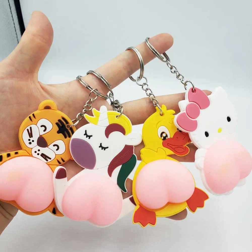 

1pc Colorful Lovely Creative TPR Squeeze Action Figures Keychain Pendents Toys Gifts Stress Reliefe