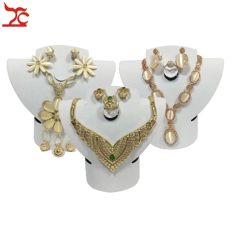 3 шт. складные бархатные пластиковые витрины для ювелирных изделий|display bust|jewelry sets