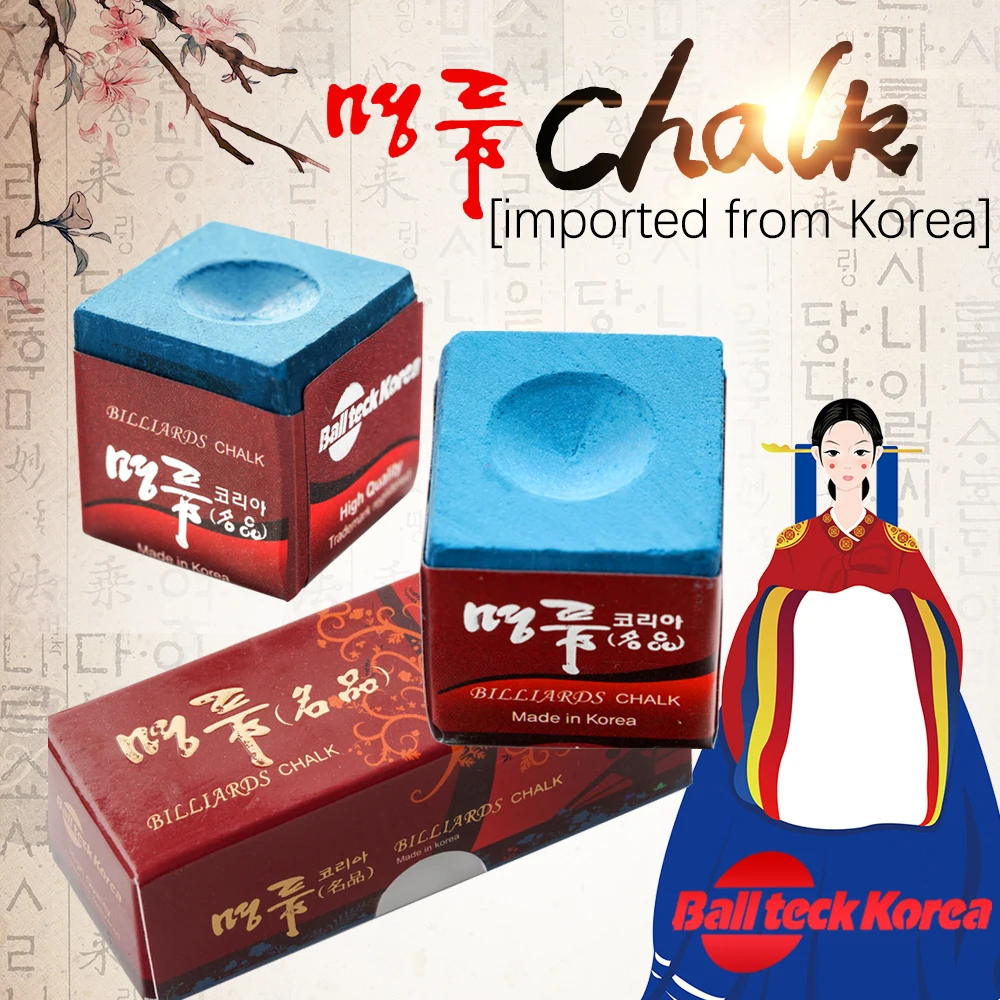 

BallTeck Korea Billards Chalk Pool Cue Stick Chalk 3 Pieces Professional Blue Snooker Carom Chalk Durable Billiard Accessories
