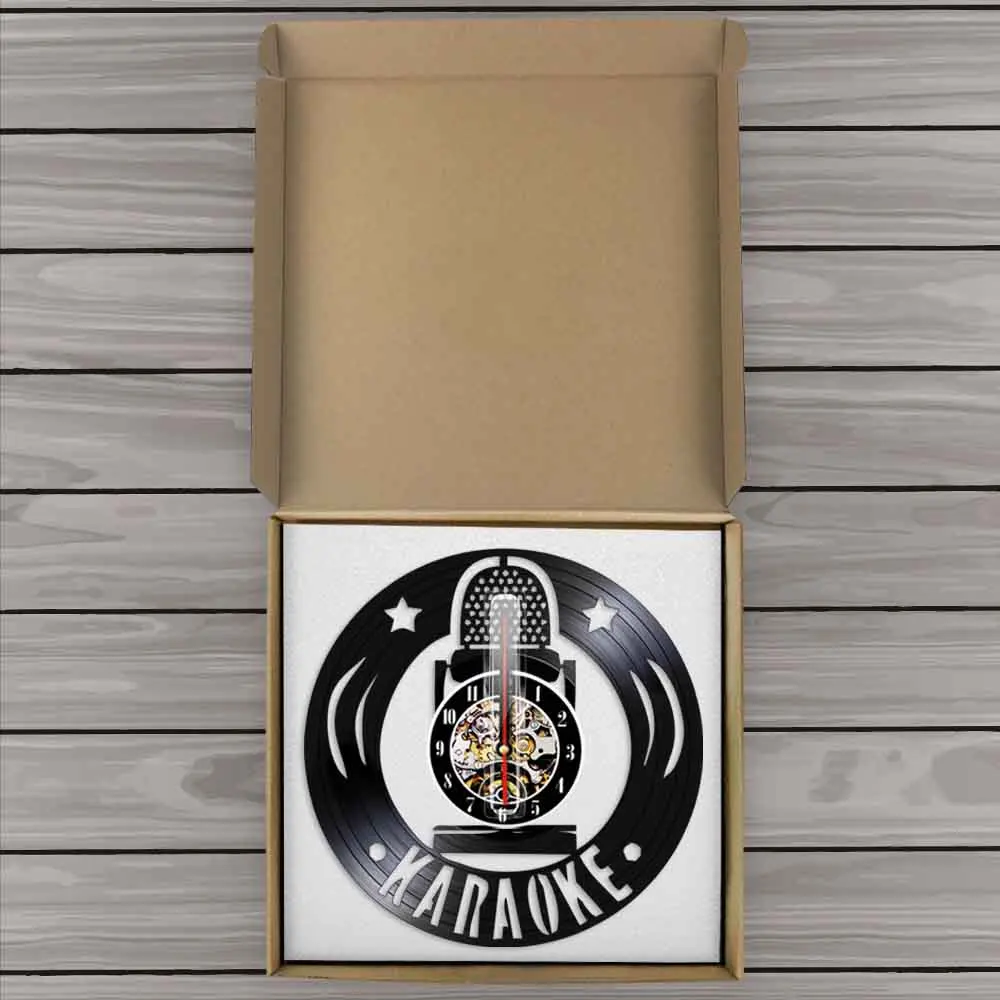 Настенные часы караоке кварцевые декоративные настенные с виниловой записью
