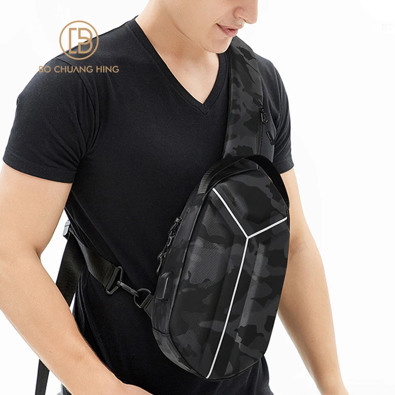 Enlarge Motorcycle Bag Men's Chest Bag Crossbody Bag Personalized Fashion Sports Shoulder Bag Water-Repellent Oxford Cloth Chest Bag