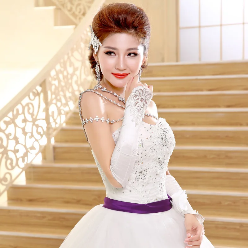

2019 New Strapless Bra Main Wedding Dress French Bride Large Size Simple Slim Long Trailing Light Wedding Dress