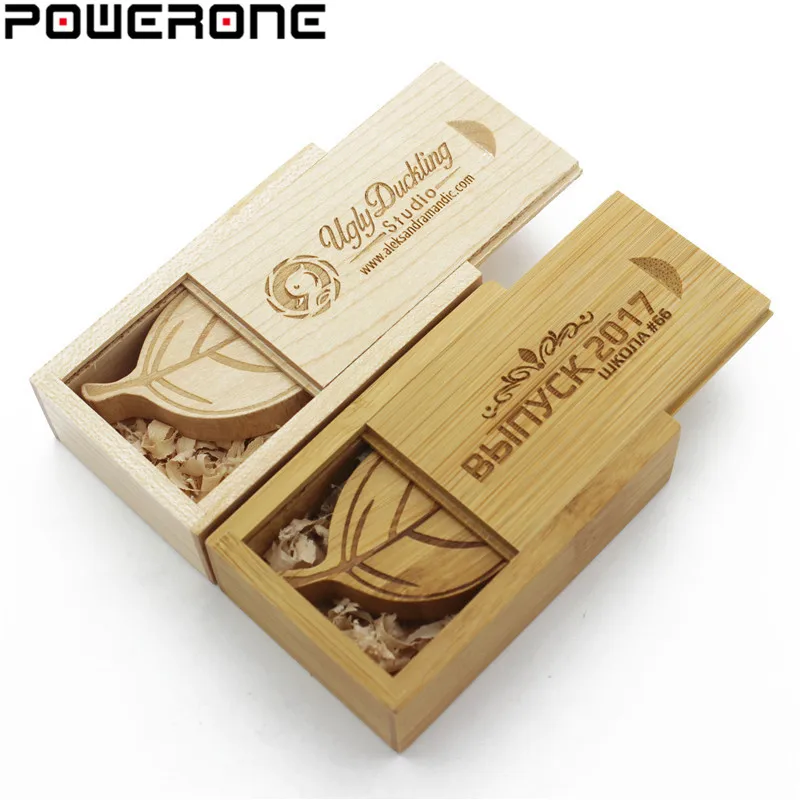 

USB-флеш-накопитель POWERONE в деревянной коробке, 64/32/16/4 ГБ, usb 2,0