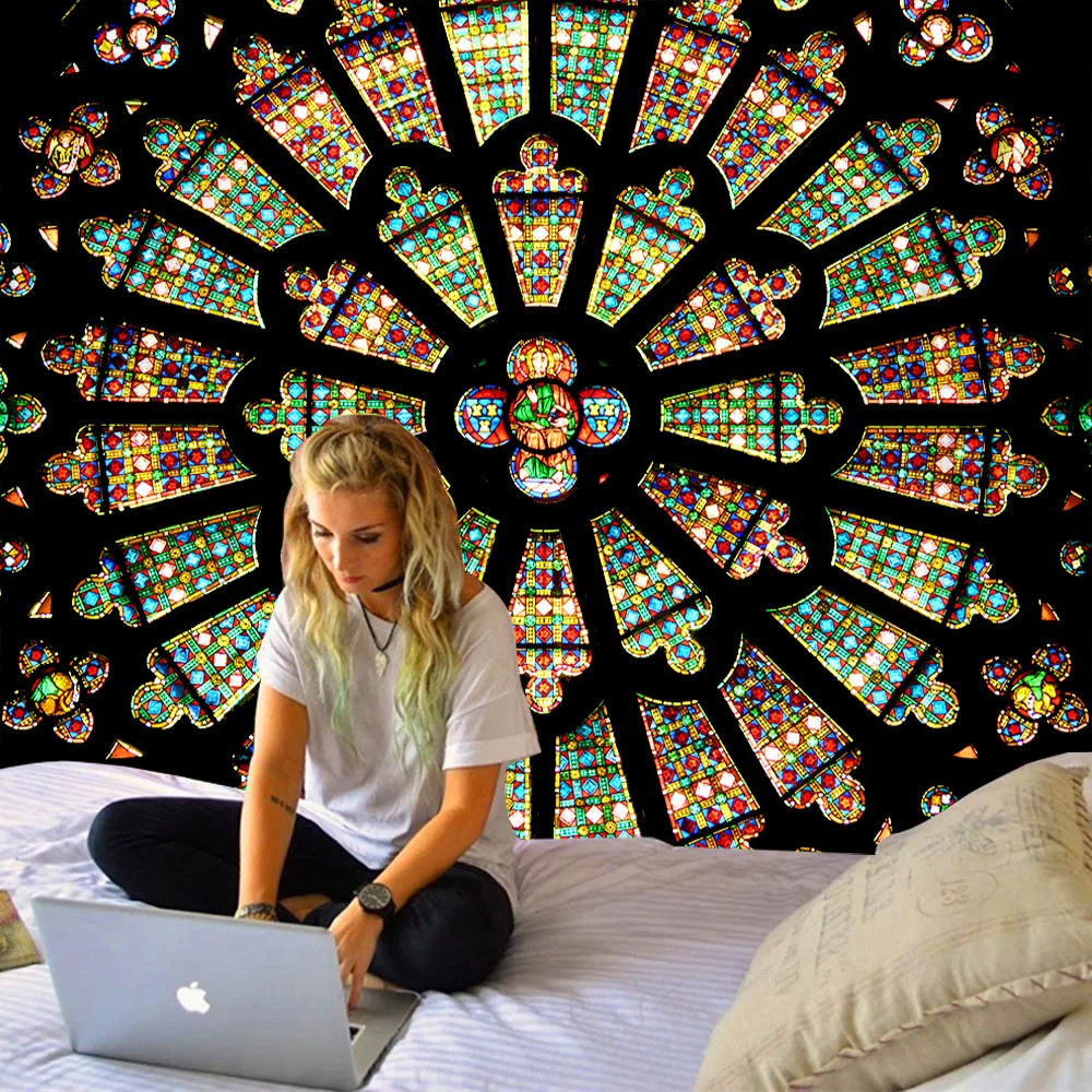 Мандала цветочный гобелен настенный Настенный Ковер домашний декор оконный | Дом