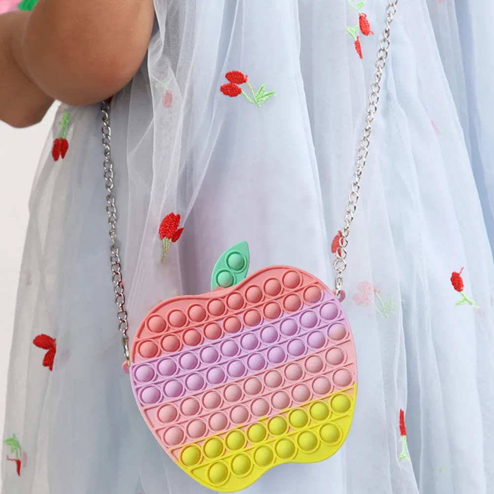 

Антистрессовая пузырьковая сумка с цепочкой для яблока, деком, пресс для ионов, сумка для хранения, для детей и взрослых, интеллектуальный о...