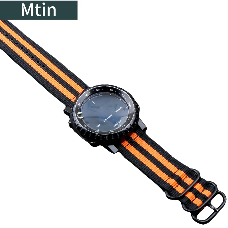24mm Nylon strap men's pin buckle watch accessory for Suunto core watch with connector outdoor sports waterproof wristband