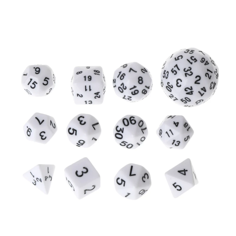 

12pcs/Set Multi-sided Polyhedral Dice D4 D6 D8 D10 D12 D20 D24 D30 D60