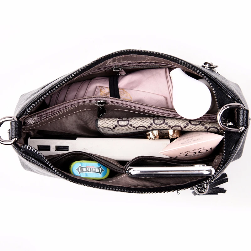 Женские кожаные сумки мессенджеры винтажные через плечо с кисточками маленькие