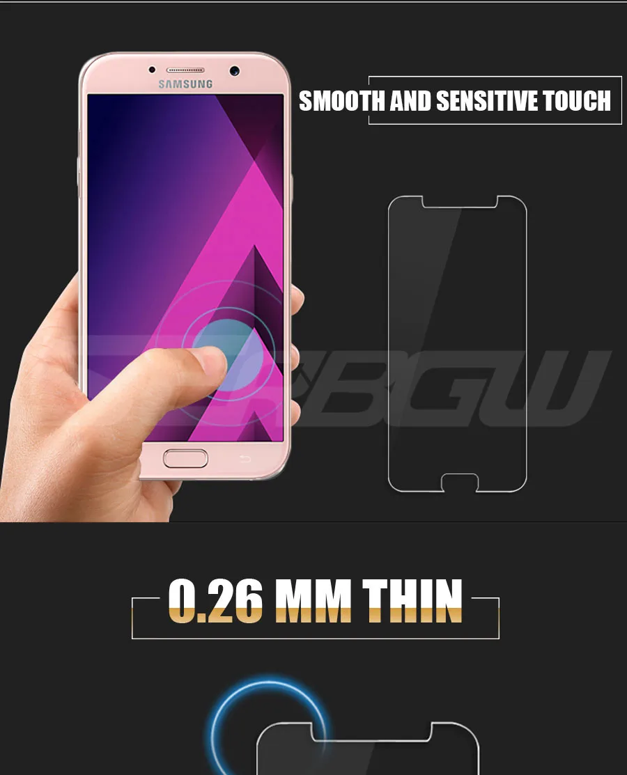 9H Защитное стекло для Samsung Galaxy A3 A3 A5 A7 A6 A8 Plus A9 протектор экрана 9H 2.5D закаленное стекло