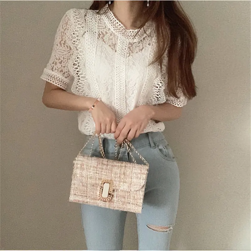 Женские универсальные облегающие Топы в стиле High Street свободные кружевные