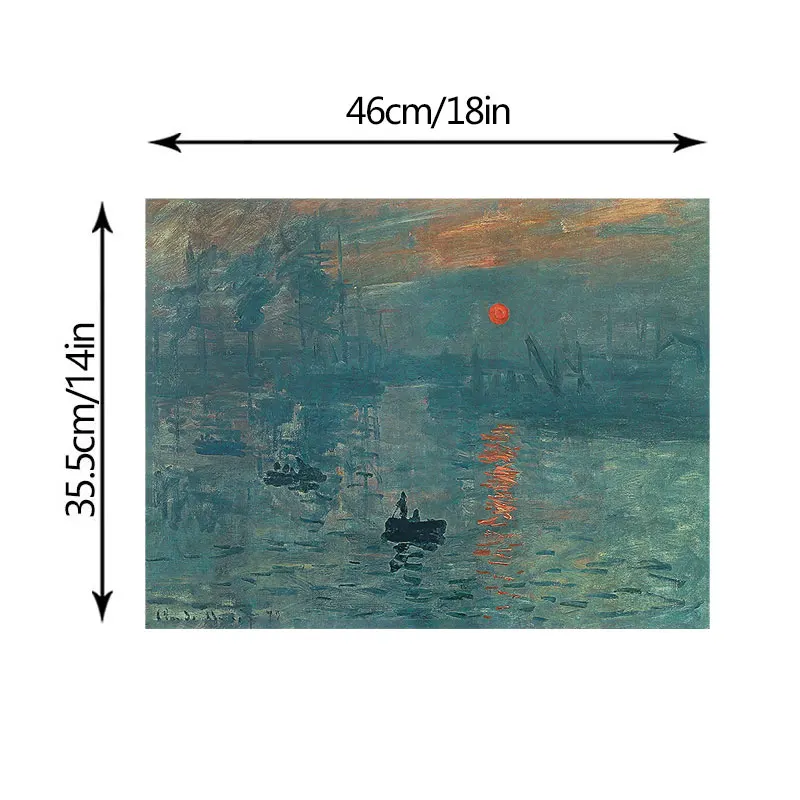 Картина маслом Monet Impression Sunrise ретро постер из крафт-бумаги для бара кафе