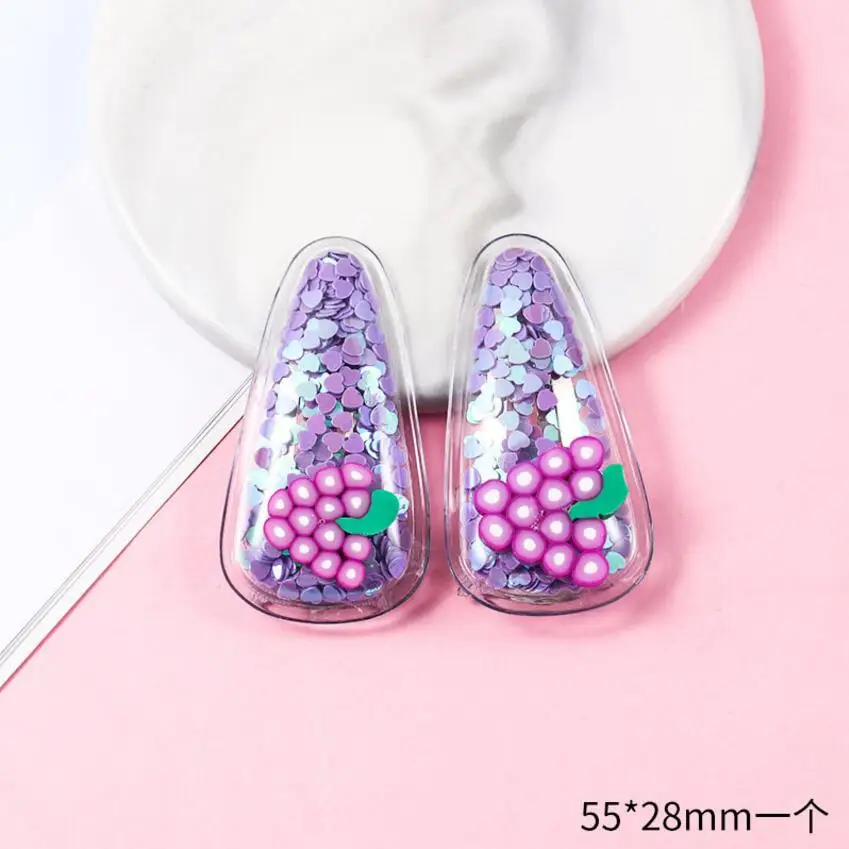 

6 Colors New Girl Hairpins Colored Quicksand Hairgrips Transparent Children's Fruit Hair Clips PVC Side Clip BB Clip Barrettes