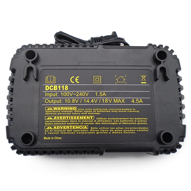 Для Dewalt DCB118 10,8 V 12V 14,4 V 18V ионно-литиевая Батарея Зарядное устройство 4.5A DCB101 DCB120 DCB115 DCB107 DCB105 DCB140 DCB201 DCB200 DCB206