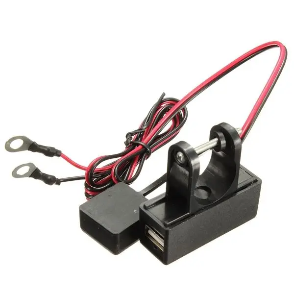 12V-80V Motorcycle 7/8" Handlbar Waterproof USB Power Charger Port Socket