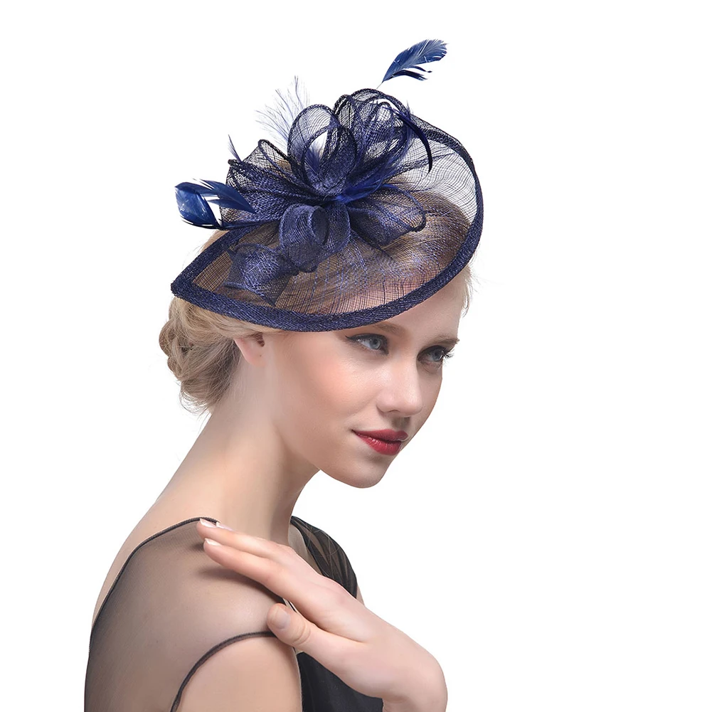 

Vintage French Style Cocktail Hat Hairband Women Party Wedding Accessories Veiling Headband Hair Clip Wedding Hair Accessories