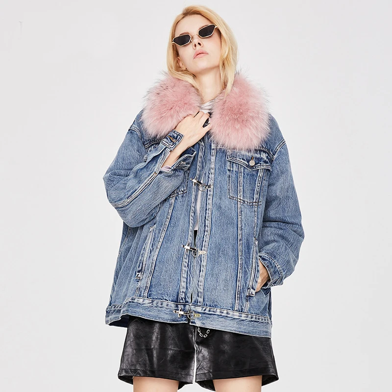 

Pop Women Warm Winter Jacket Coat White Duck Down Inner Patchw Women Denim Jacket Down Coat Tops Casaco Feminino Parkas