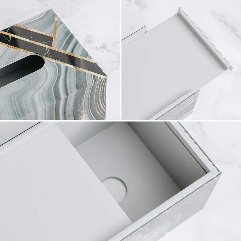 

Nordic Marbled Tissue Box Holder For Car Acrylic Table Napkin Holder Box Desk Living Room Modern Home Decoration Tissue Box