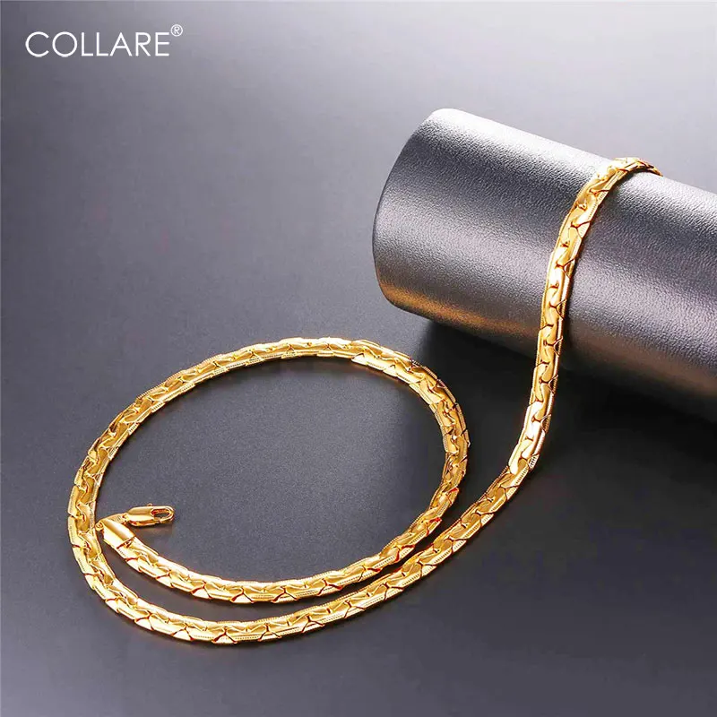 

Collare Snake Link Chain Necklace Men Gold/Silver/Black Color Wholesale DIY Link Chain For Necklace Men jewelry N022