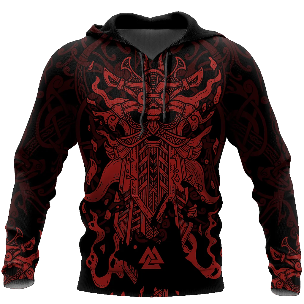 

Red VIKING ODIN Tattoo 3D Printed Men Hoodie Harajuku Fashion Hooded Sweatshirt Autumn Unisex hoodies sudadera hombre WS5456