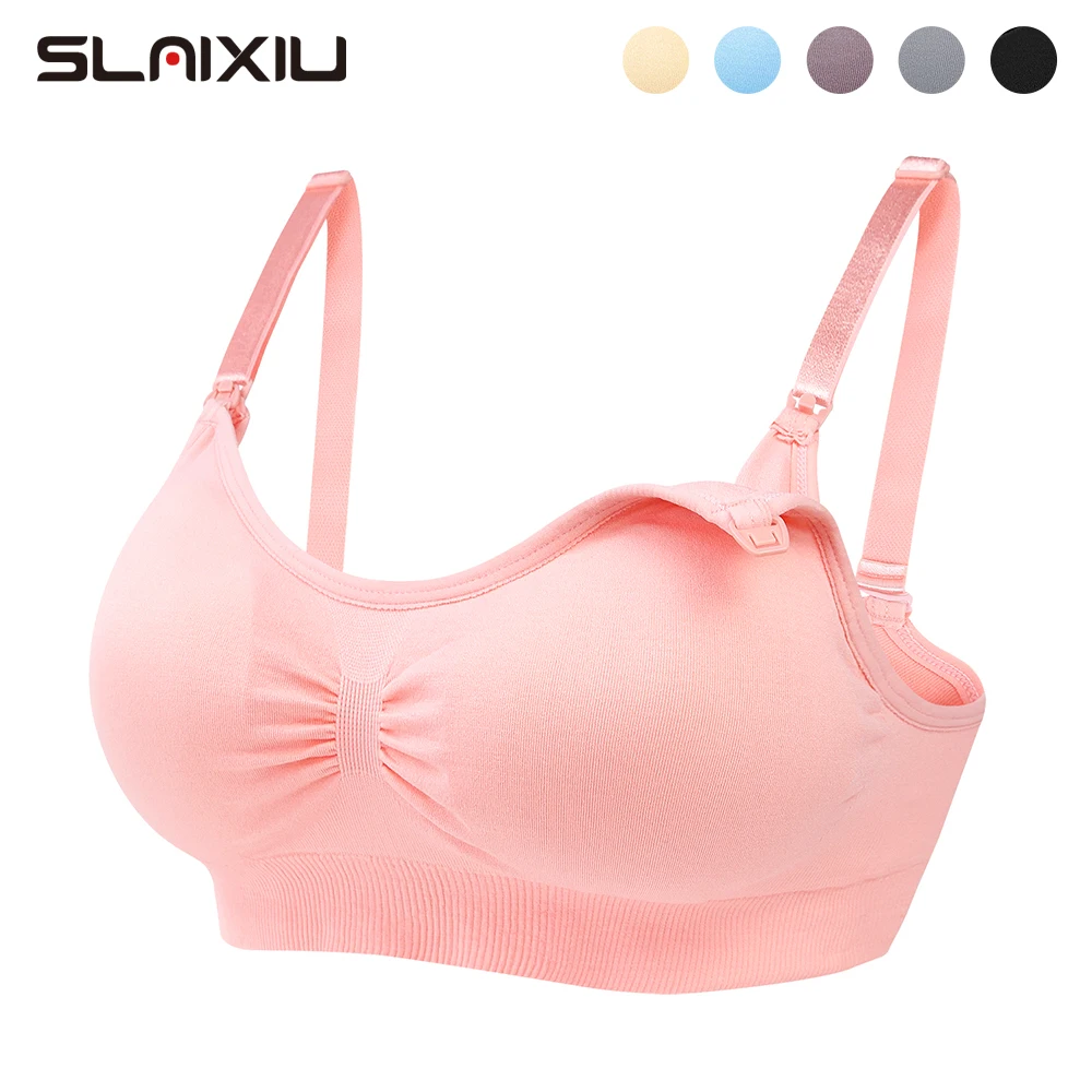 

SLAIXIU Bra Pregnancy Women Breastfeeding Adjustable Sleep Bras Maternity Bra for feeding Plus Size Nursing included Breast pad