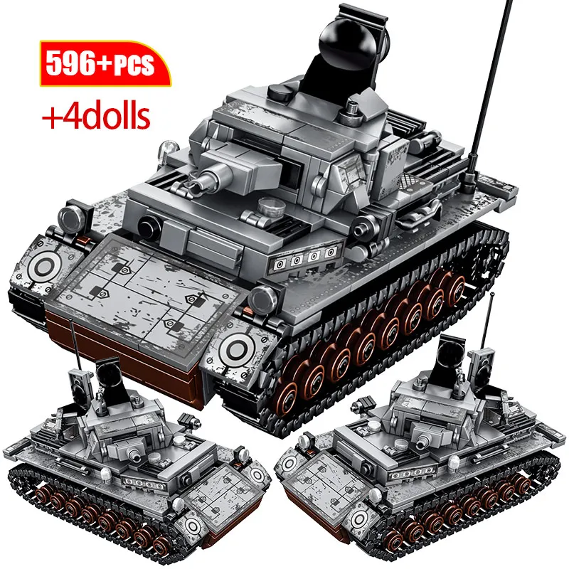 596 шт город Diy военные строительные блоки для Legoingly WW2 сталь империя немецкий IV