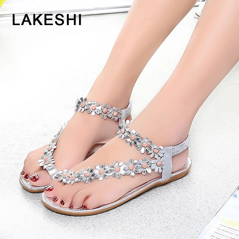 

Women Sandals 2019 Summer Sandals Women Shoes Flat Sequined Beautiful Ladies Sandals Black Sandale Femme Beach Shoes Flip Flops