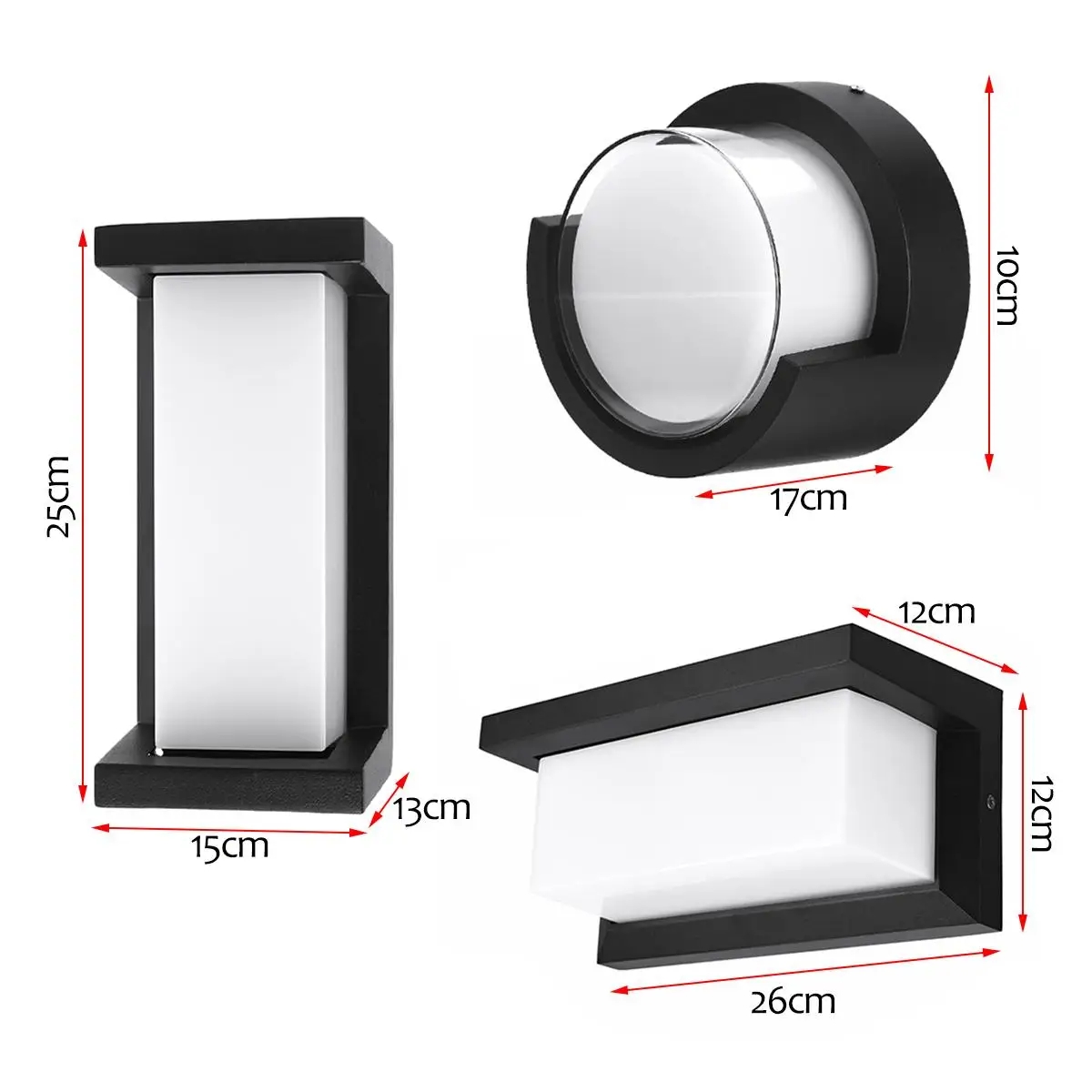 

12W LED Wall Light Waterproof Human Body Induction Wall Lamp For Outdoor Garden 6030 Aluminum Warm white (3000-3200K) 3 Types