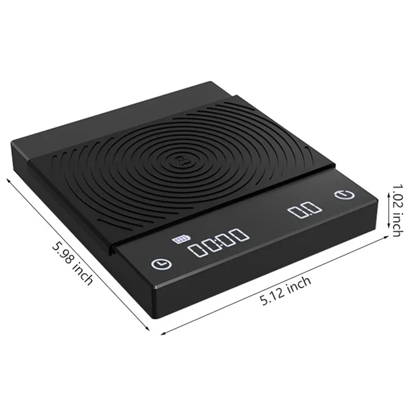 Timemore-b&aacute;scula Digital inteligente con espejo negro, balanza electr&oacute;nica de caf&eacute; por goteo, con escala de 2kg-4