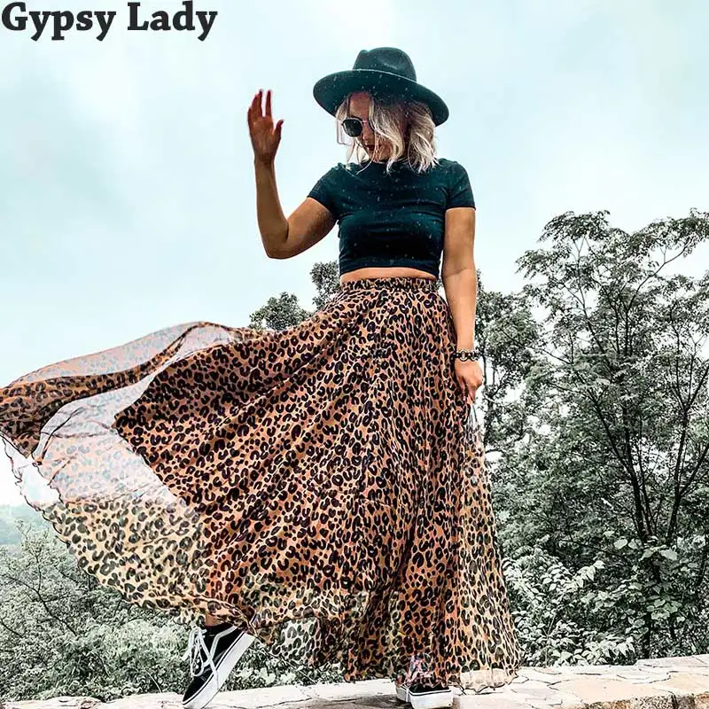 GypsyLady, леопардовая юбка макси, elasstic, юбка для женщин, ассиметричная, летняя юбка размера плюс, boho, модная юбка для подиума, faldas