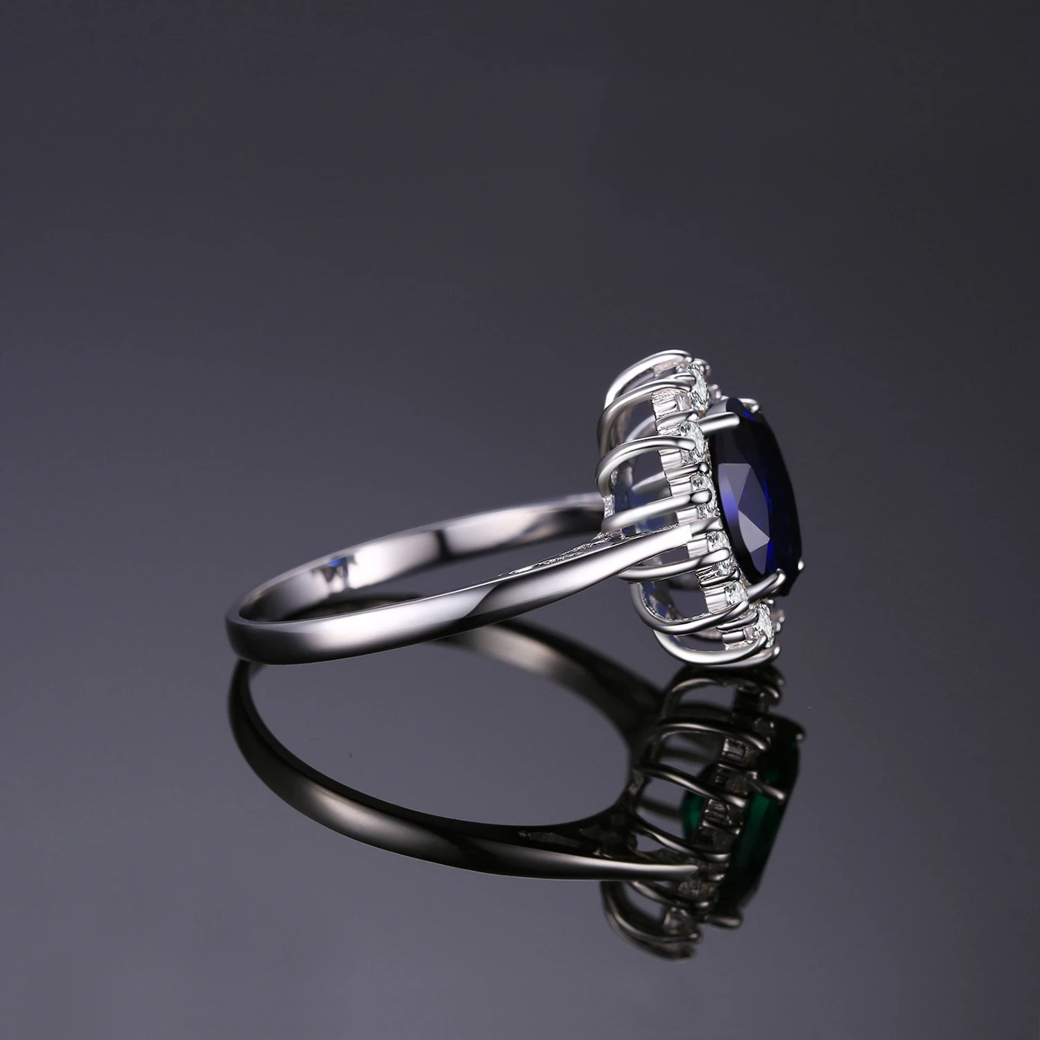 Женское кольцо с голубым сапфиром Jewelry Palace обручальное из серебра 925 пробы