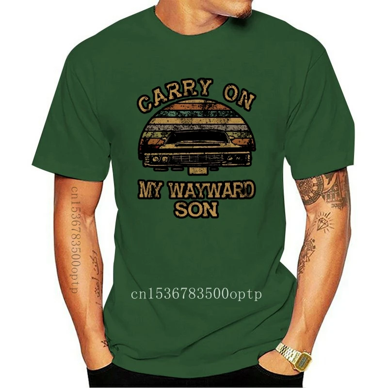 

New Supernatural Vintage T Shirt Carry On My Wayward Son Dark Heather Men Made In Us