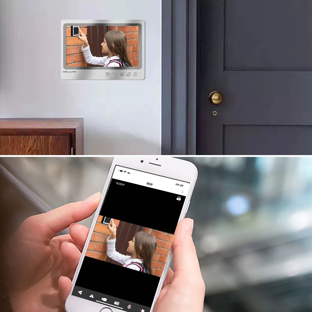 9 дюймов Wifi видео домофон система RFID отпечатков пальцев код клавиатуры дверной