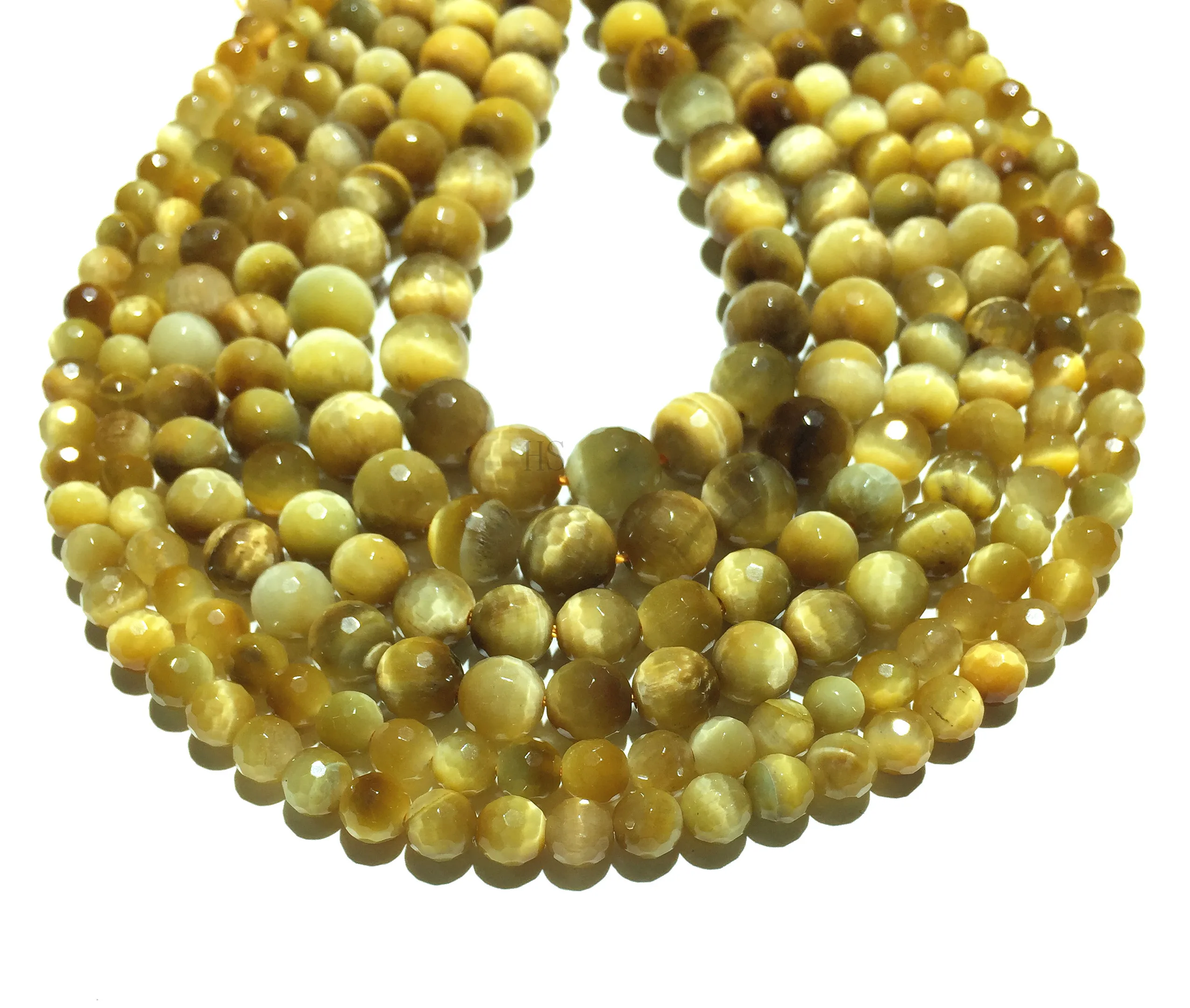 Натуральные камни Медный Тигровый глаз фасетированные круглые рассыпные бусины Жемчужная энергетика Ювелирное изготовление Браслет Дизайн ожерелья 4 6 8 10 12 мм.