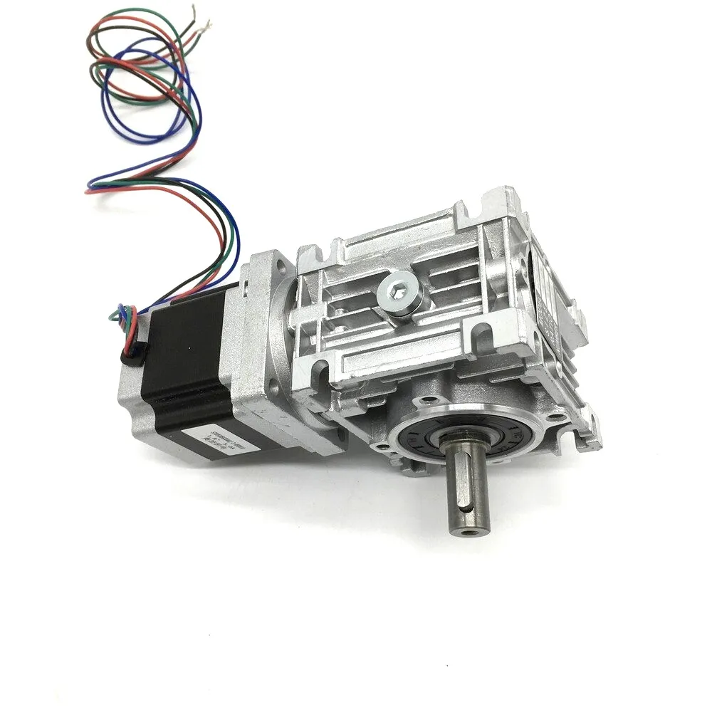 20:1 Speed Ratio Turbine Worm Gearbox RV030 Reducer with Nema23 2.2Nm 1.8degree Stepper Motor 84MM &amp5.6A DM556 Driver Kit |