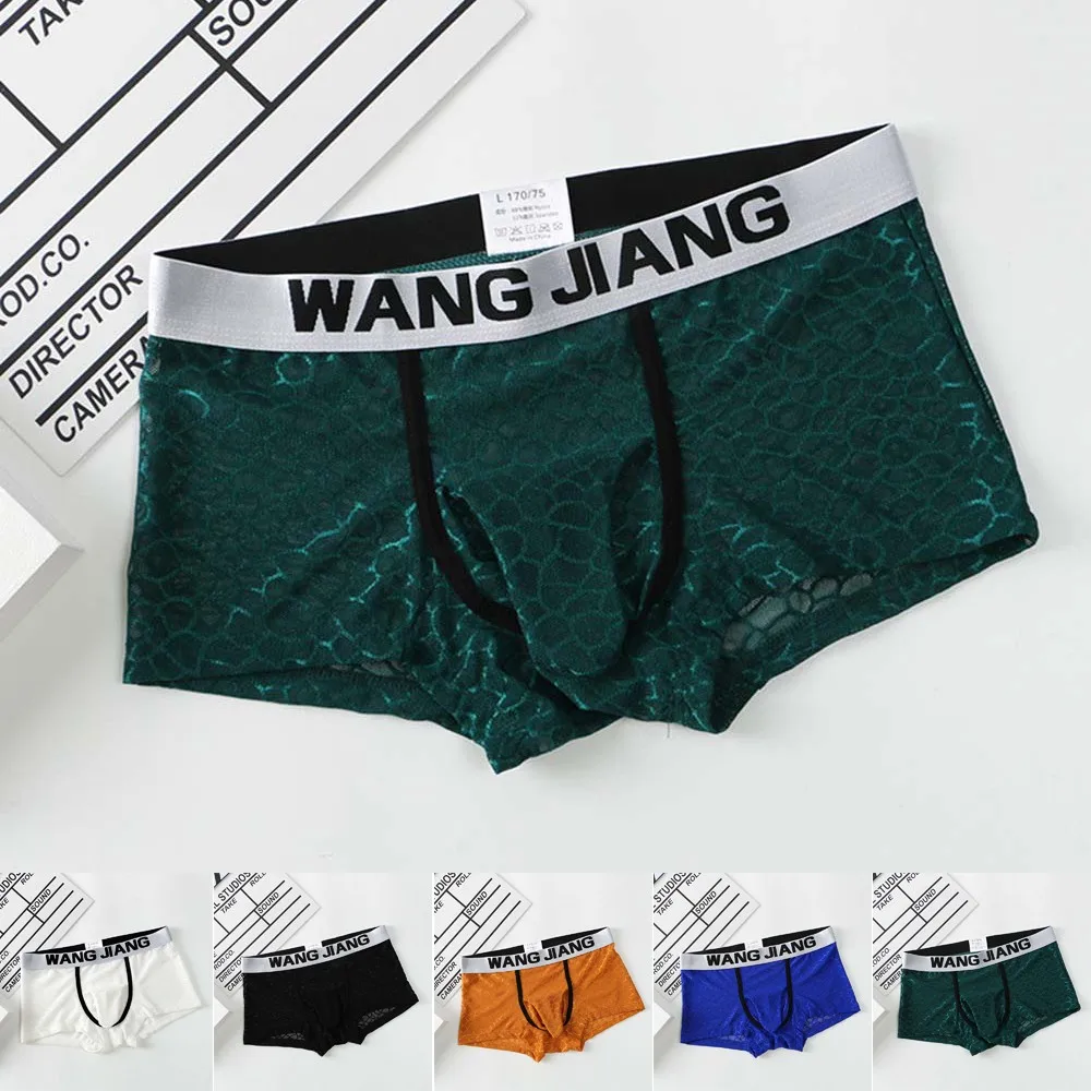 

U-Bulge Cup Pouch Boxer Underwear Mens Sexy Low Wais Transparent Stretchy Briefs Breathable Boxershorts With Penis Sheath Pantie