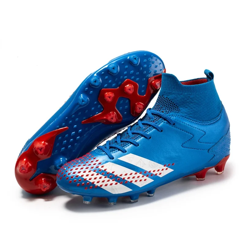 

Men's Soccer Shoes Size 35-45 High Ankle Cleats Teenager Breathable Sneakers Kids Grass Training FG / TF Antiskid Football Boots