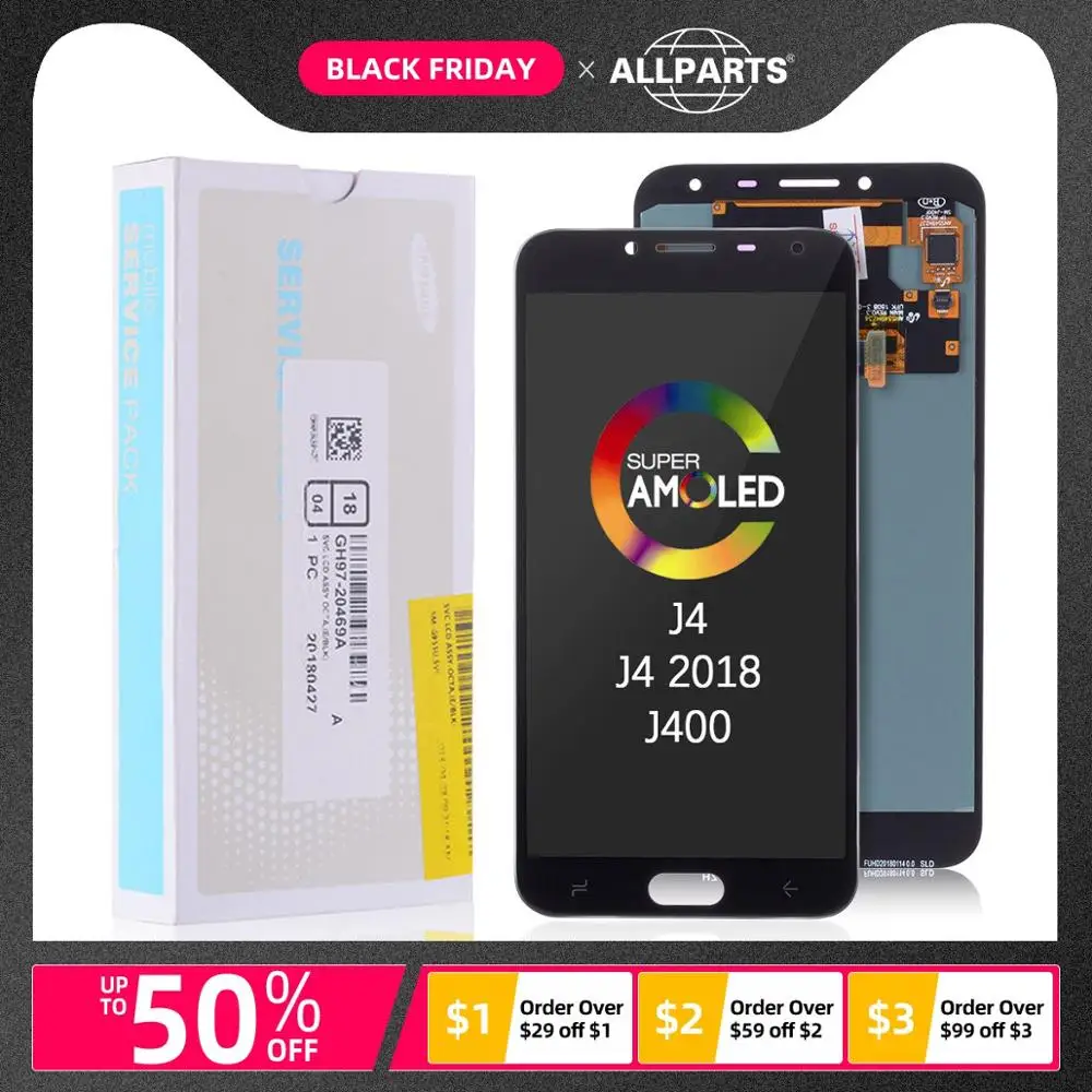 AMOLED ЖК-дисплей для samsung Galaxy J4 дисплей кодирующий преобразователь сенсорного экрана в сборе Замена J400 J400F