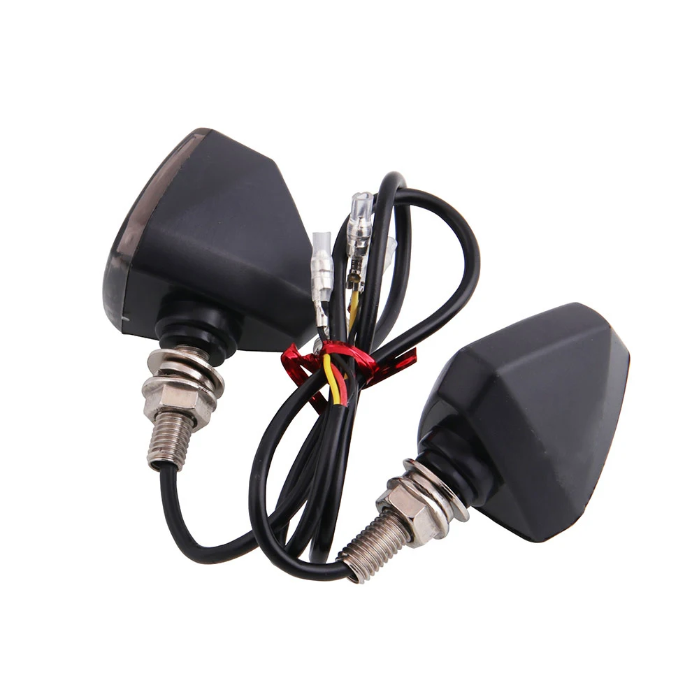 

Black Plastic Metal One Pair Motorcycle LED Turn Signal Light Indicator Lens Black MB-SL008