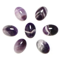 10pcs natural stone oval flatback 10x1413x1818x25mm amethyst cabochon spacers for diy jewelry making earrings accessories