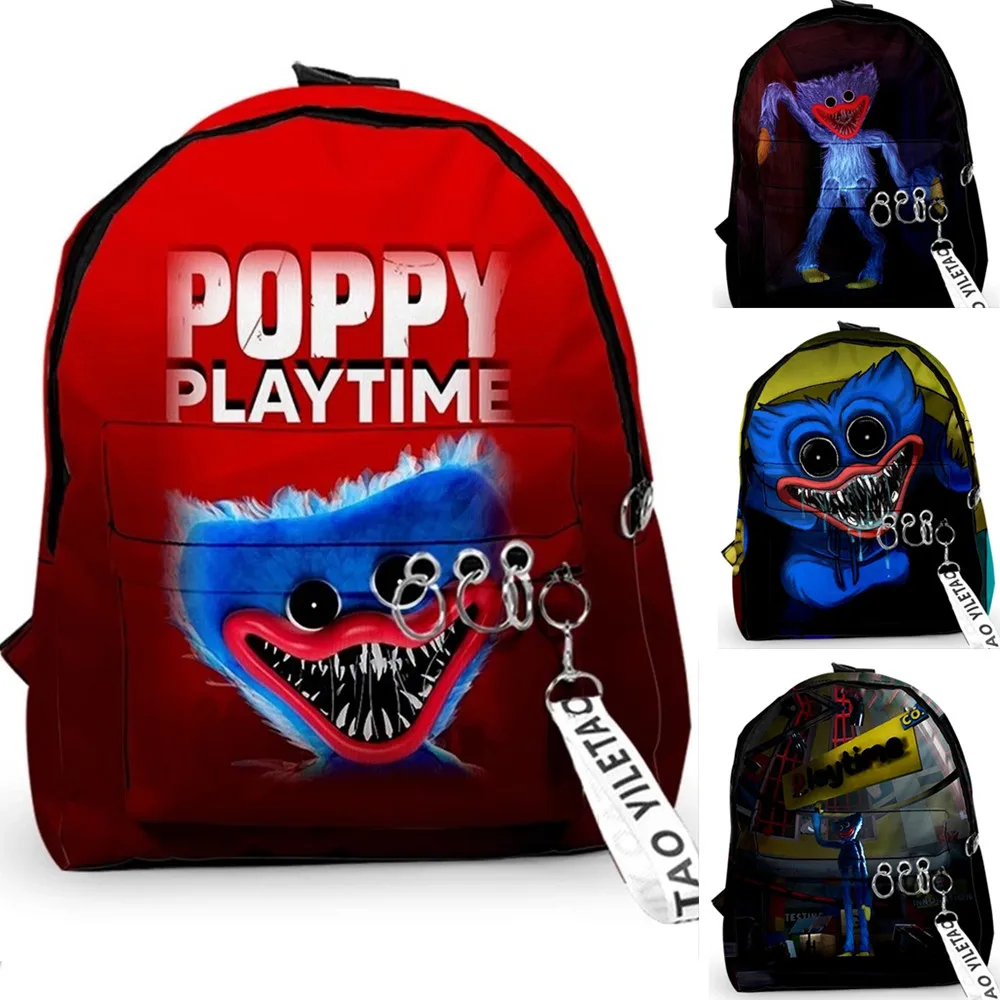 

3D Hot Game Poppy Playtime Boys Girls Schoolbag Laptop Notebook Bag Huggy Wugg Women Men Teens Cartoon Anime School Bag Backpack