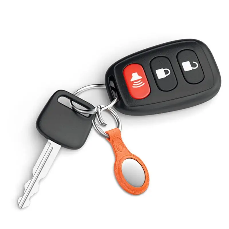 high quality leather case for apple airtags protective cover for apple locator tracker anti lost device keychain protect sleeve free global shipping