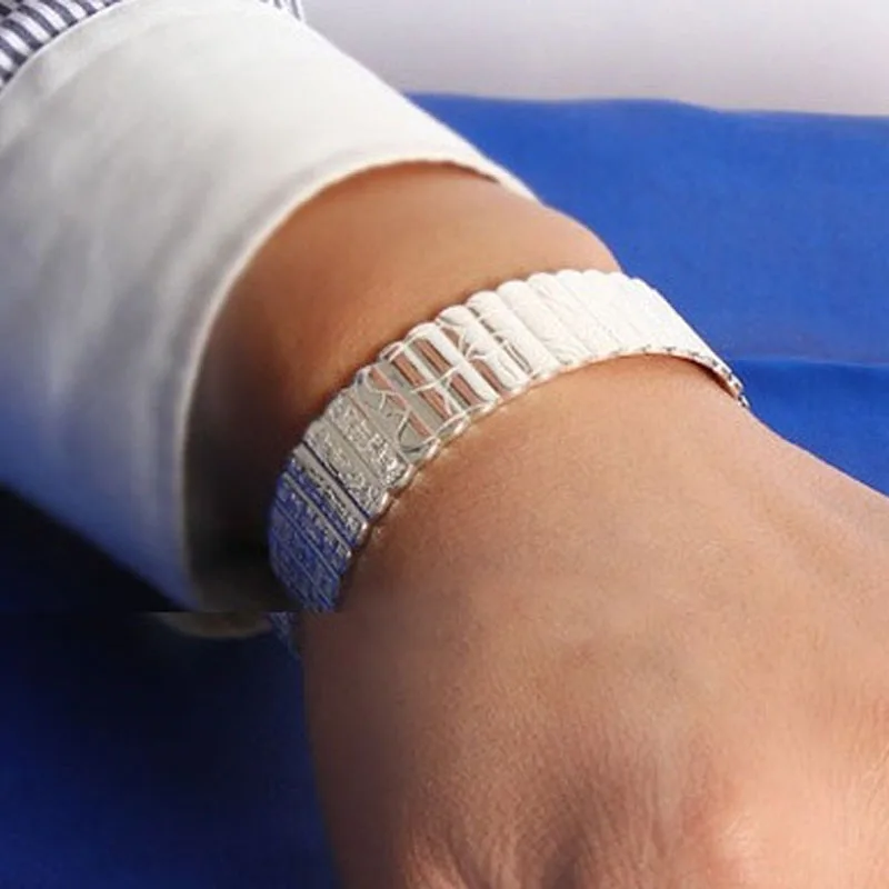 Тибетский серебристый цвет браслет с цветком лотоса и для женщин регулируемый