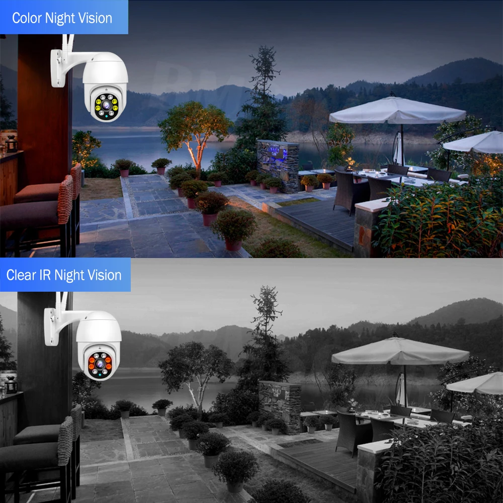 

IP Camera Outdoor Wifi Camera 1080P AI Auto Tracking Security Camera Color Night Vision Audio CCTV Surveillance Camera
