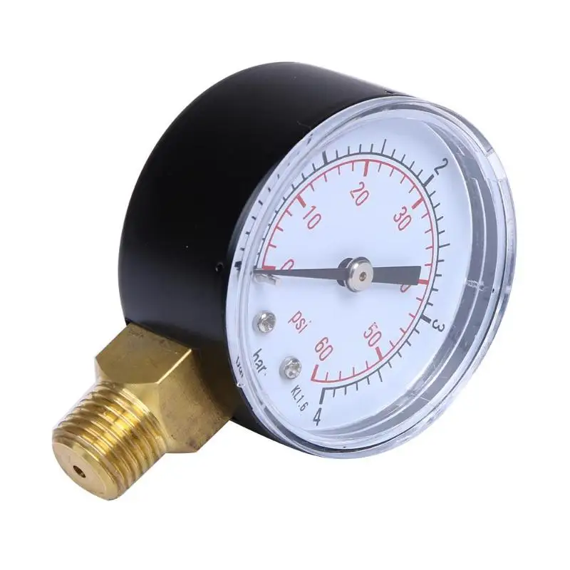 Мини-манометр для бассейнов и спа 60PSI с боковым креплением 1/4 дюйма | Инструменты