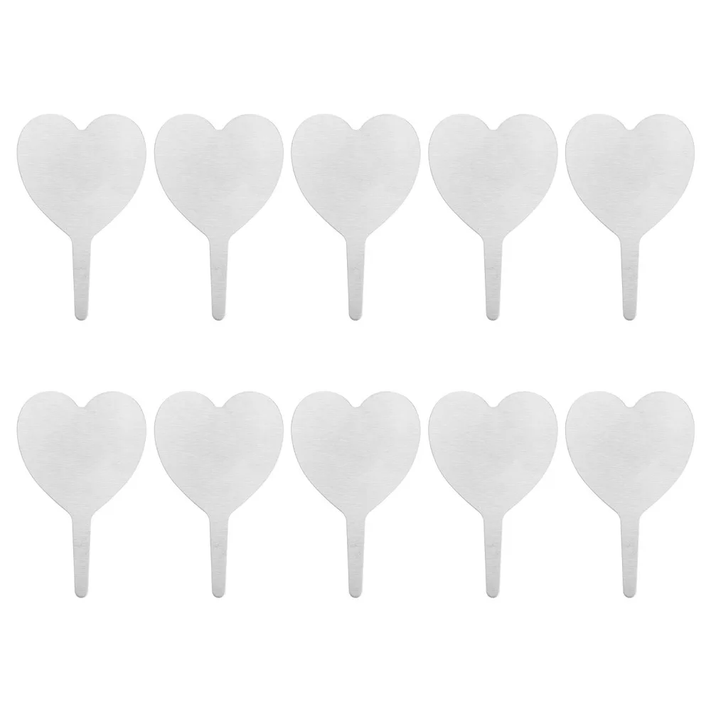 

50pcs Heart Shape Gardening Marking Cards Stainless Steel Plant Inserted Labels