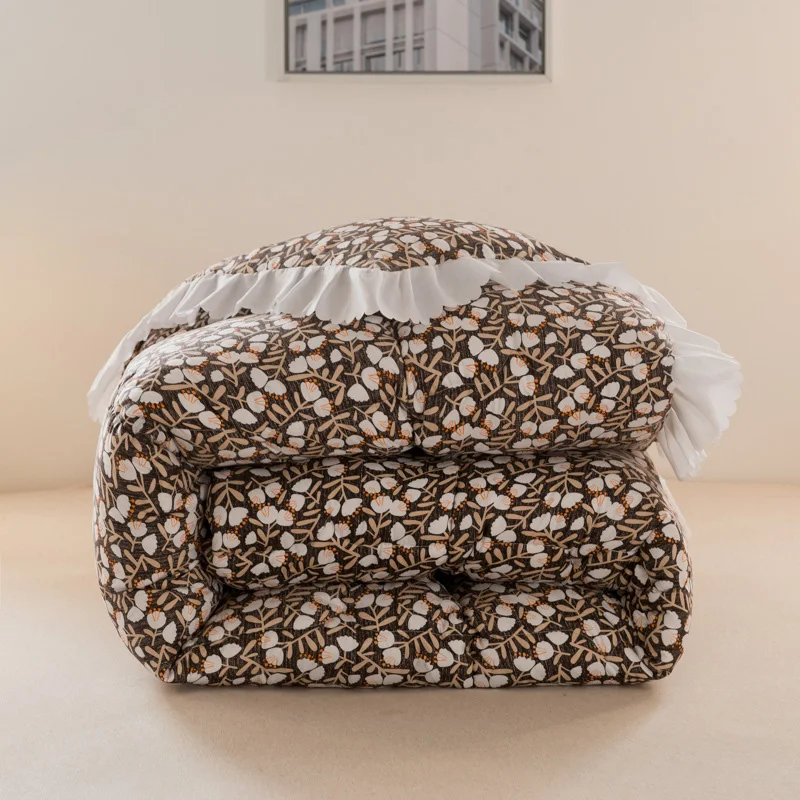 Домашний текстиль рустикальное красивое винтажное удобное одеяло с оборками из