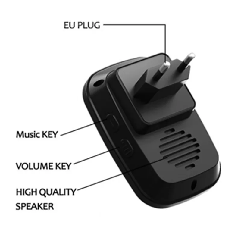 Smart Home Outdoor Doorbell Wireless Buzzer Beaters Waterproof Function Of Remote Control Door Bell 110V-220V-240V | Безопасность и